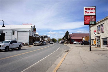 Historic buildings line Augusta's Main Street