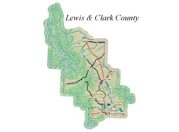 Map Image of Lewis & Clark County, Montana