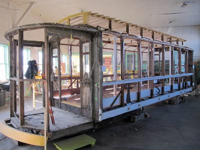 Photo of trolley in December, 2009 - topped off.