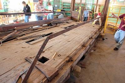 Photo of dismantled trolley car